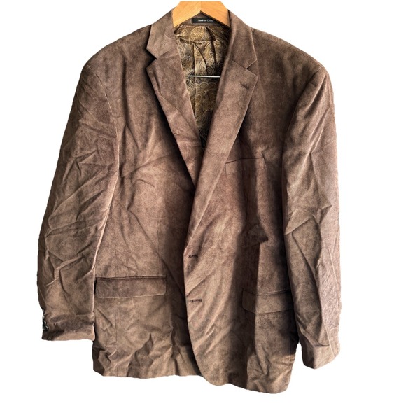 Lauren Blackwell Other - Lauren Ralph Lauren Corduroy Blazer Brown Paisley Lining 48 Long‎ Two Button